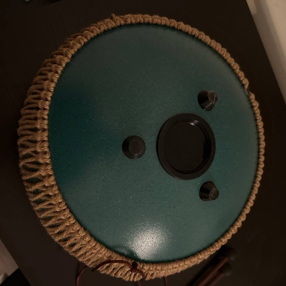 Teal Steel Tongue Drum with Mallets - Picture 3 of 3